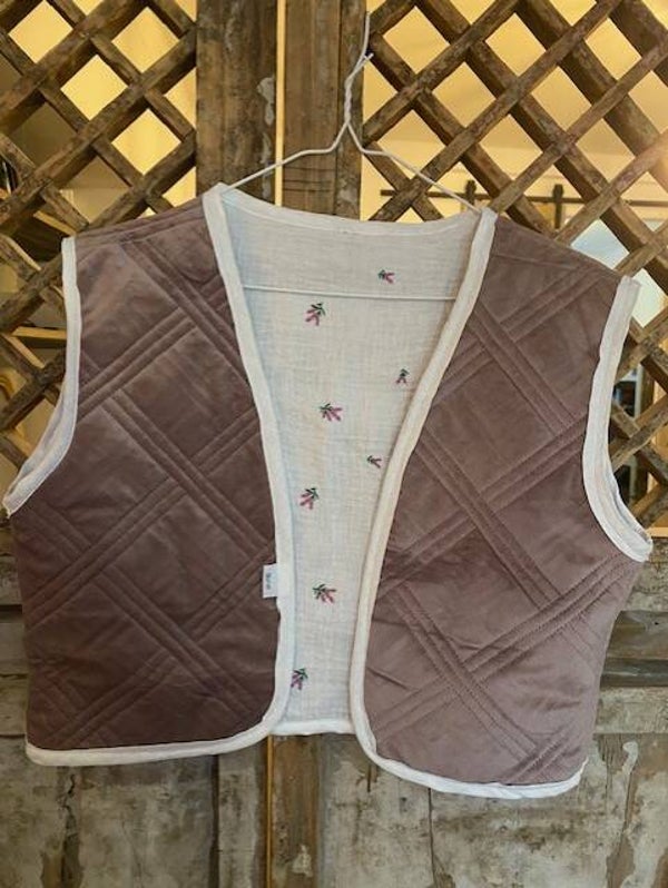 Reversible gilet oud roze