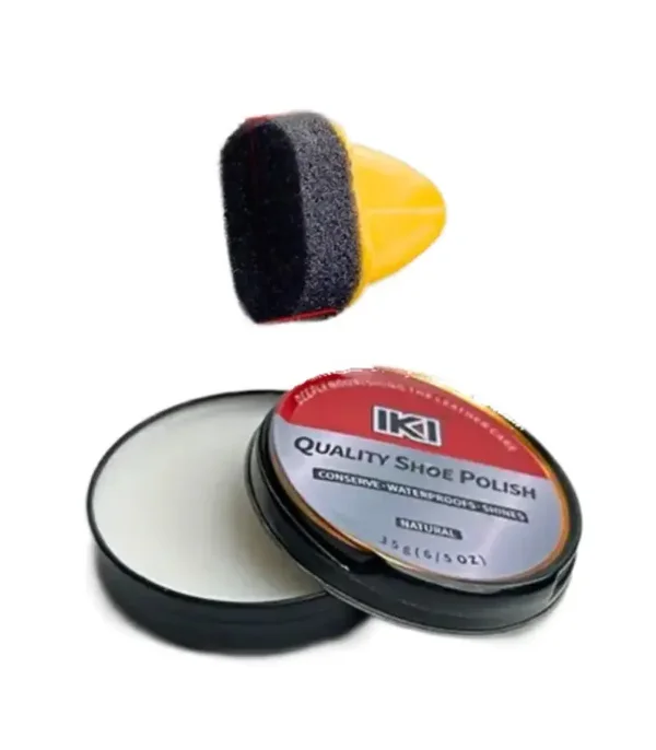 Schuhpolitur-Creme Set 35g – mit Schwamm-Applikator Natur