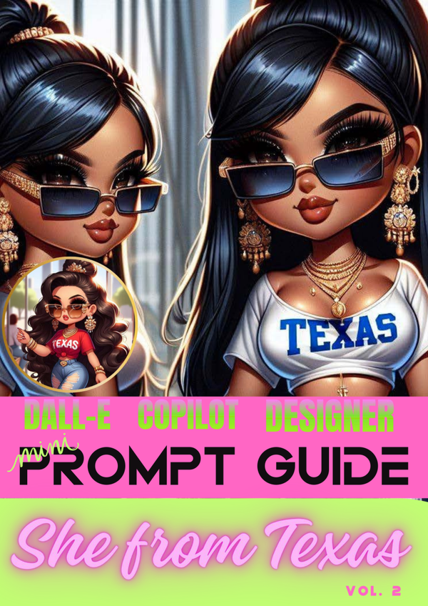 She from Texas Vol. 2 AI Mini Prompt Guide | Dall-E | Bing | Copilot | Digital Art Inspo