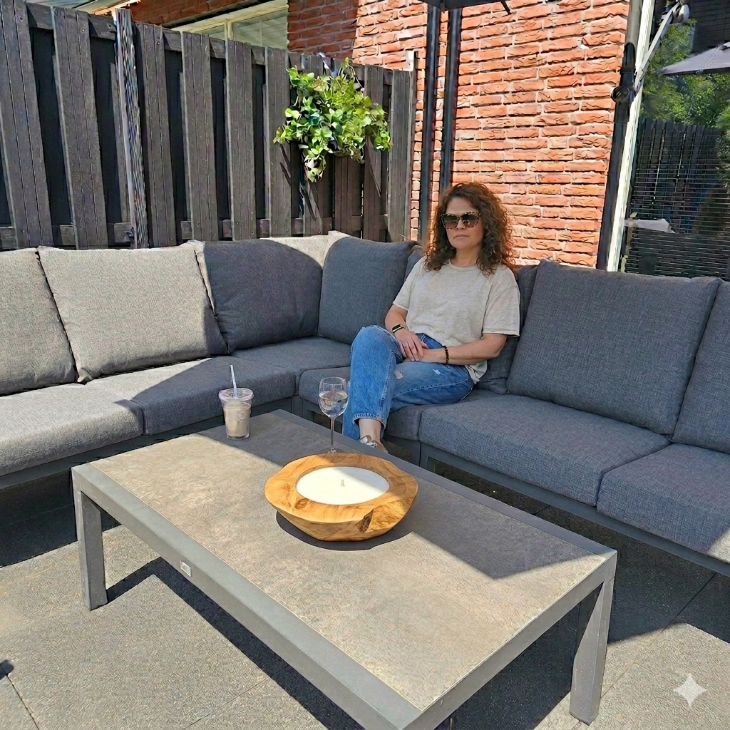 Morrigan Devaki — Teakhouten Tuinkaars 40 cm