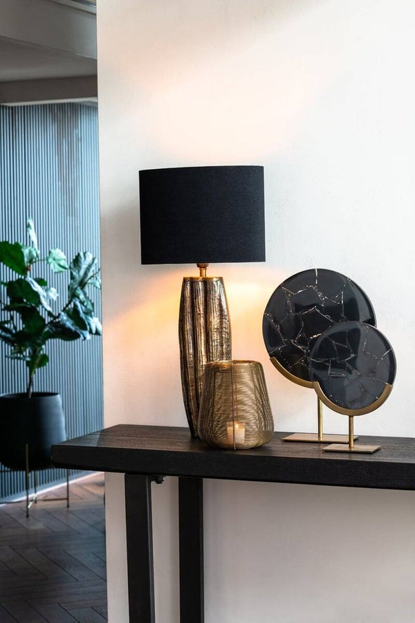 Ornament Gouya  35x12x50cm zwart agaat