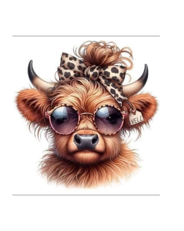 Fluffy animal with sunglasses  - DTF strijkapplicatie