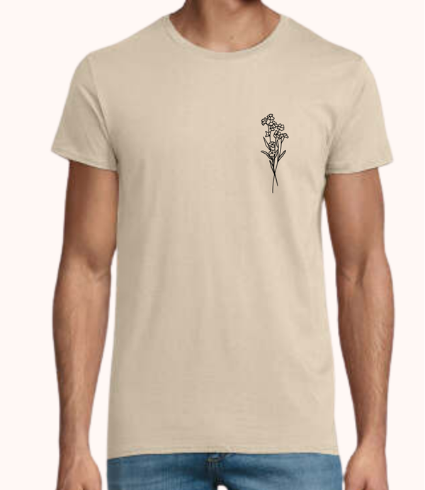 T-shirt met geboortebloem - Heren