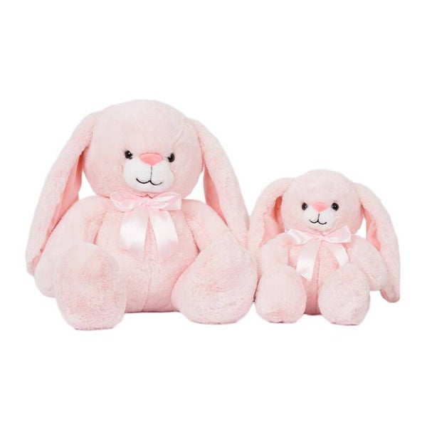 Kyra Konijn – Set van 2 Pluche Knuffels – Groot & Klein – Roze – Vanaf 0 Jaar
