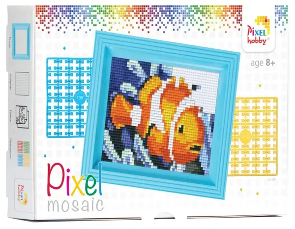 Pixelhobby Set Clownvis – Inclusief Blauwe Lijst – Duurzaam Bio-plastic (8+)