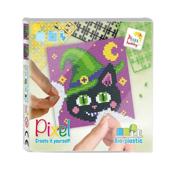 Pixelhobby Set Heksenkat – Duurzaam Bio-plastic – Magisch Mozaïek voor 8+