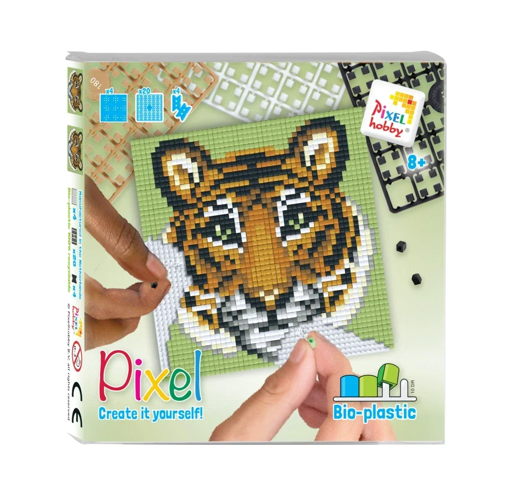 Pixelhobby Set Tijger – Duurzaam Bio-plastic – Gedetailleerd Mozaïek voor 8+
