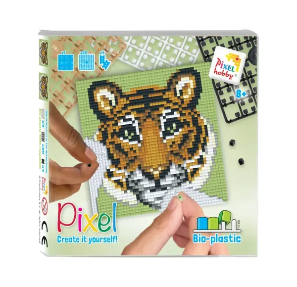 Pixelhobby Set Tijger – Duurzaam Bio-plastic – Gedetailleerd Mozaïek voor 8+