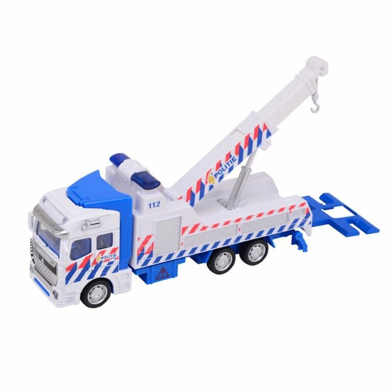 Stoere 112 Politie Takelwagen – 26 cm – In Luxe Inkijkdoos