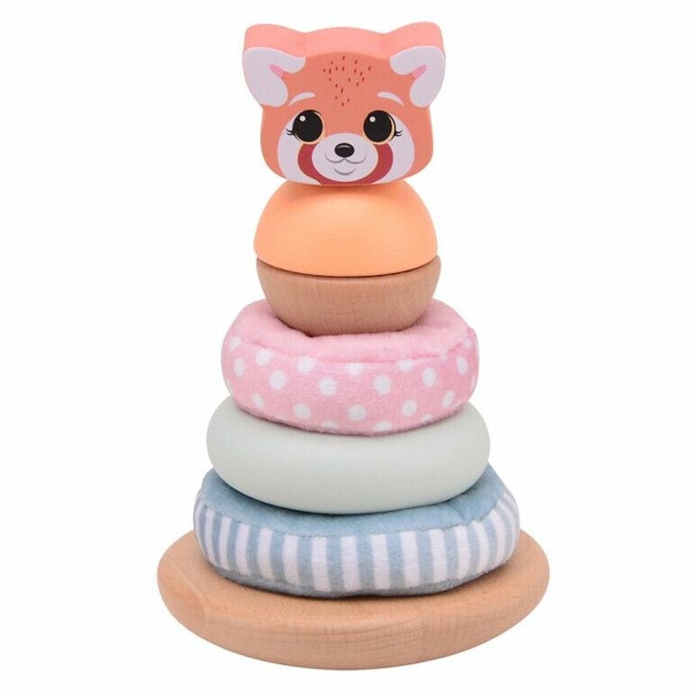 Houten Stapeltoren met Zachte Ringen – Educatief & Veilig – Vanaf 12 Maanden