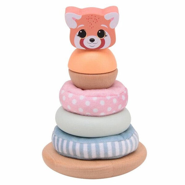 Houten Stapeltoren met Zachte Ringen – Educatief & Veilig – Vanaf 12 Maanden
