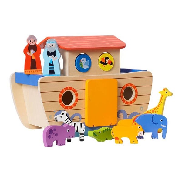 Houten Noach’s Ark – 18-delige Speelset – Educatieve Vormenstoof – Vanaf 2 Jaar