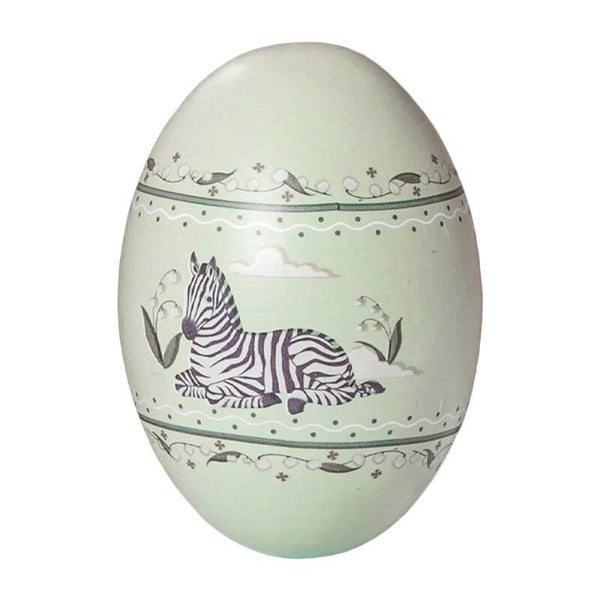 Houten Muziekei Zebra – Groen/Wit/Grijs – Rammelaar & Instrument – Vanaf 3 Jaar