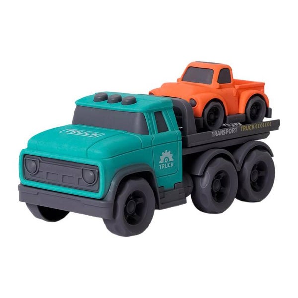 Duurzame BIOplastic Transportwagen met Auto – 24 cm – Educatief Speelgoed vanaf 18 Maanden