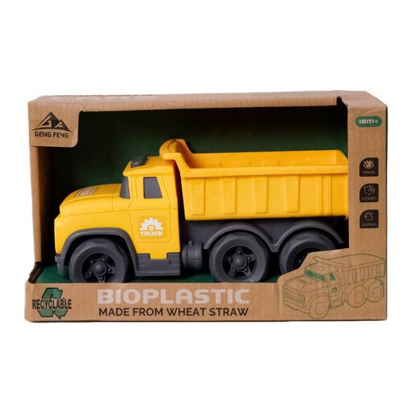 BIOplastic Kiepwagen Geel – 24 cm – Duurzame Speelgoedauto – Vanaf 18 Maanden