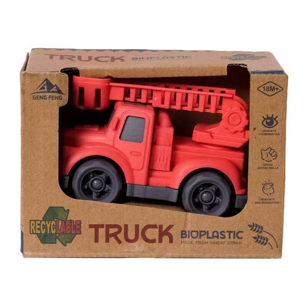 BIOplastic Brandweerwagen met Ladder – Duurzame Actie voor Kleine Helden!