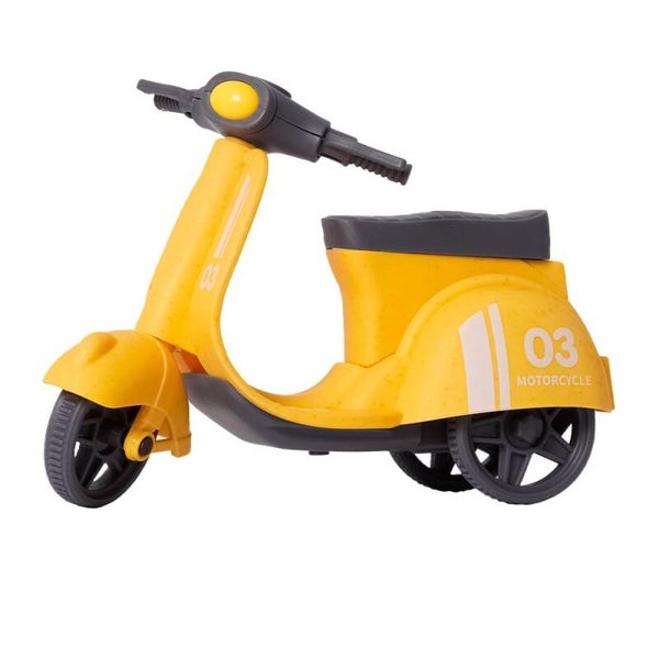 BIOplastic Scooter Geel – 16 cm – Educatief Peuterspeelgoed