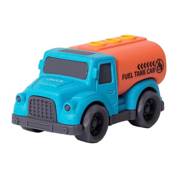 BIOplastic Benzinewagen (10,5 cm) – Duurzaam & Educatief Speelgoed vrachtwagen – Oranje – Vanaf 18 maanden