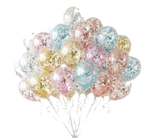 Transparante Confetti Ballonnen – 6 stuks – 30 cm – Kies je Kleur