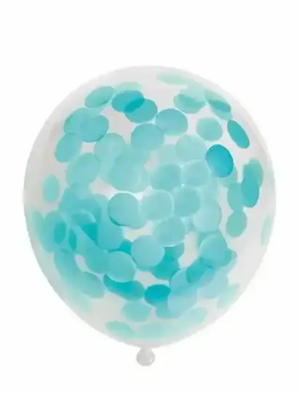 Ballon Transparant Confetti Blauw