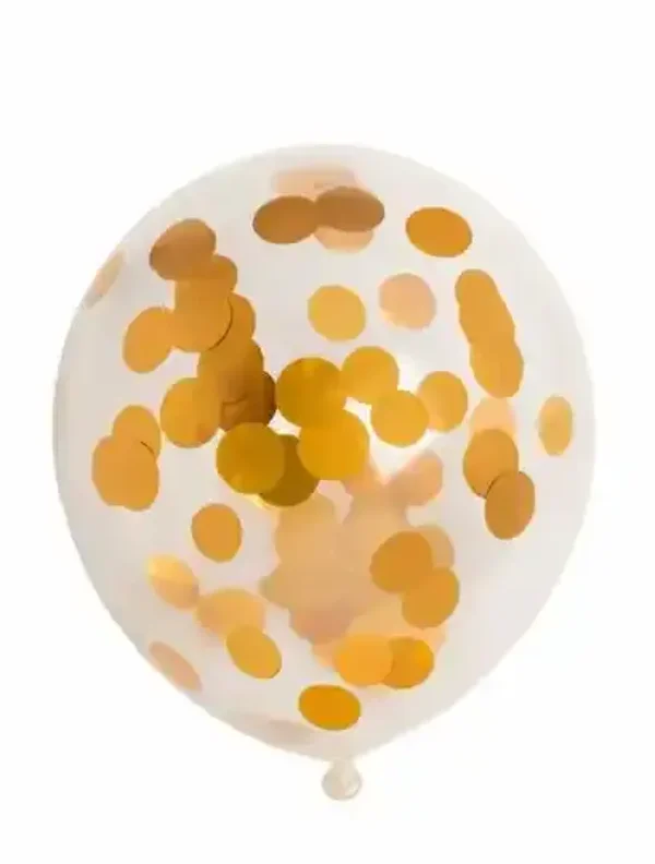 Ballon Transparant Confetti goud