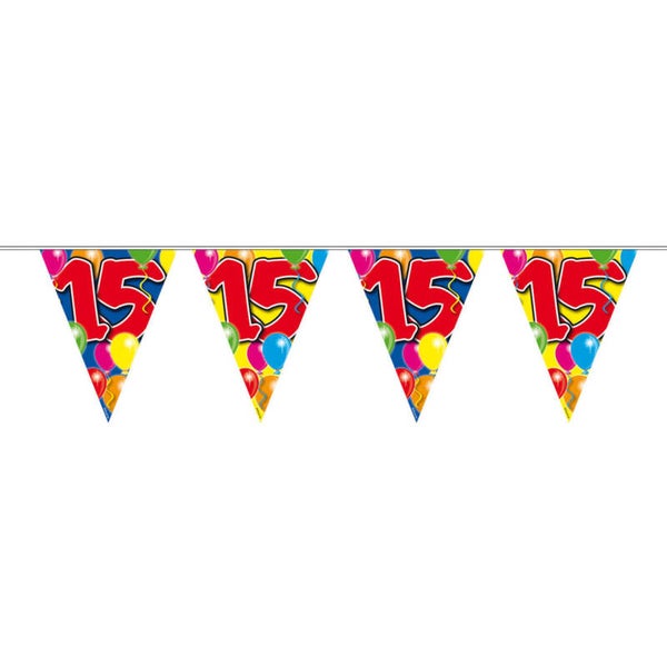 Vlaggenlijn ballon  15 jaar