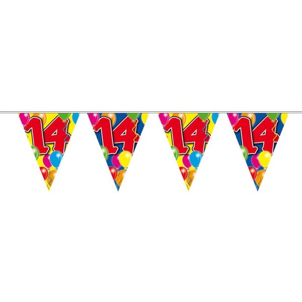 Vlaggenlijn ballon  14 jaar