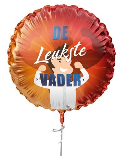 Folieballon ’De leukste vader’ Ø 45 cm Vaderdag & Verjaardag Ballon Exclusief Gewichtje