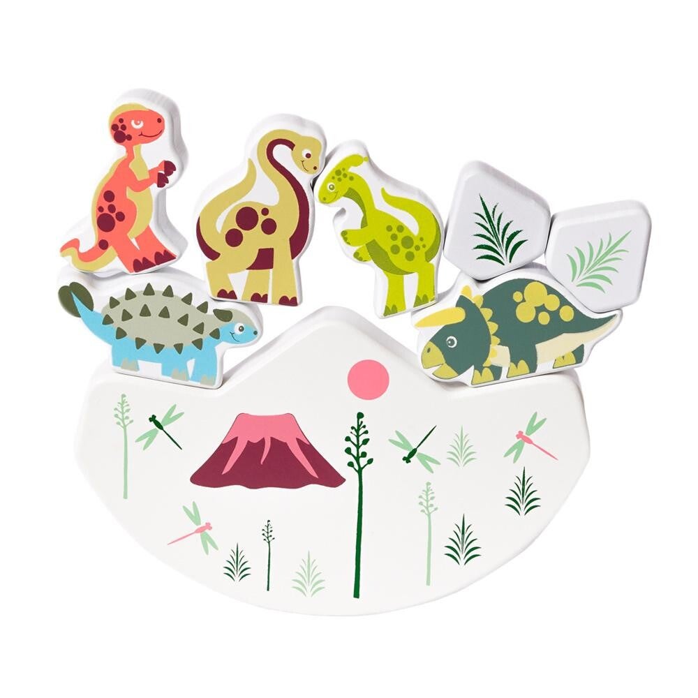 Houten Balanspuzzel Dinosaurussen – Educatief Stapelspel – Duurzaam Houten Speelgoed – Vanaf 3 jaar