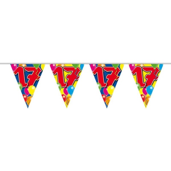 Vlaggenlijn ballon  17 jaar
