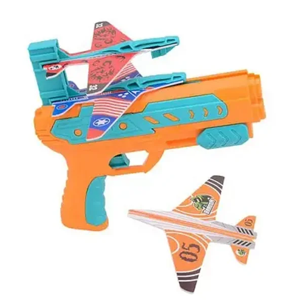 Vliegtuig Lanceerpistool met 3 Foam Vliegtuigjes – Actief Buitenspeelgoed – Vliegtuig Launcher Set – Vanaf 3 jaar