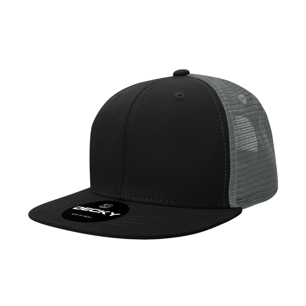 Casquette trucker DECKY 1052 - 6 panneaux, profil haut, structure acrylique/polyester