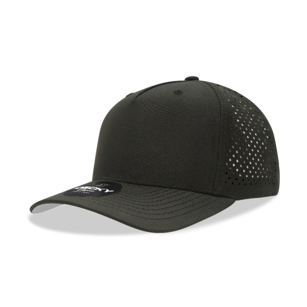 Decky 6225 - Casquette de performance perforée structurée à profil moyen à 5 panneaux