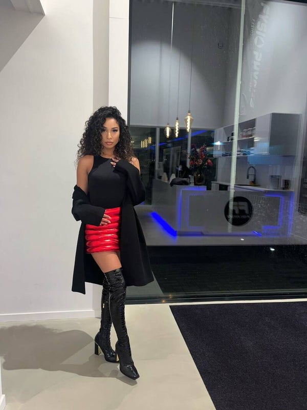 METALLIC MINI SKIRT (red)