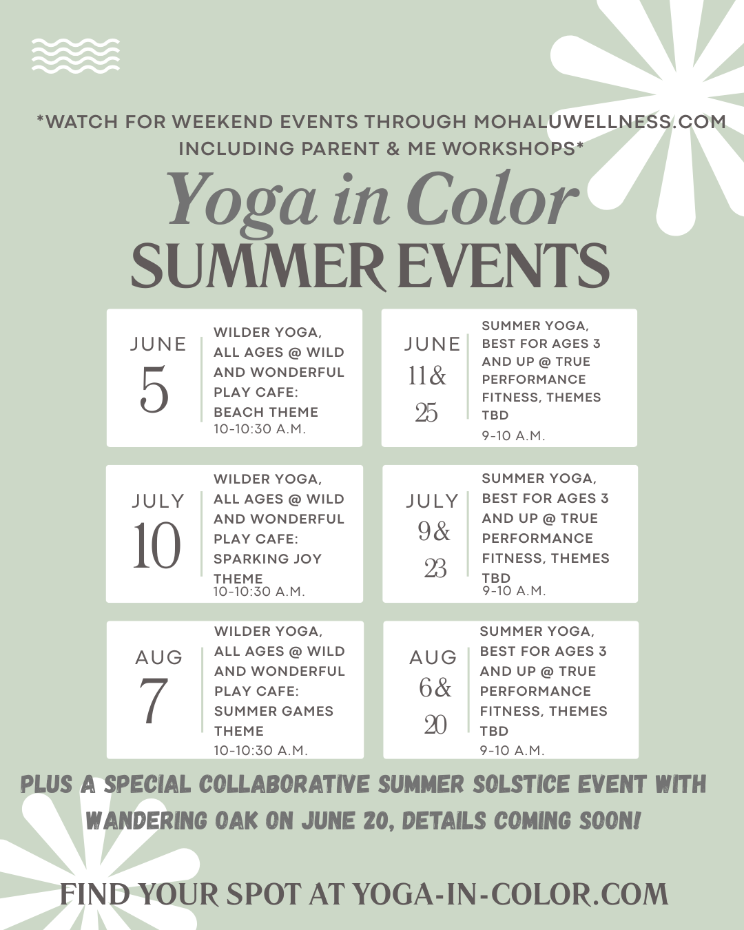 Summer 2026 THURS classes @ True Performance Fitness