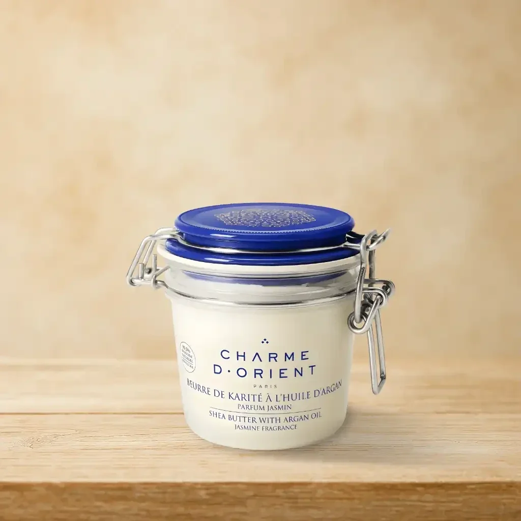 BEURRE DE KARITE A L'HUILE D'ARGAN PARFUMEE - POT TERRINE 200 gr