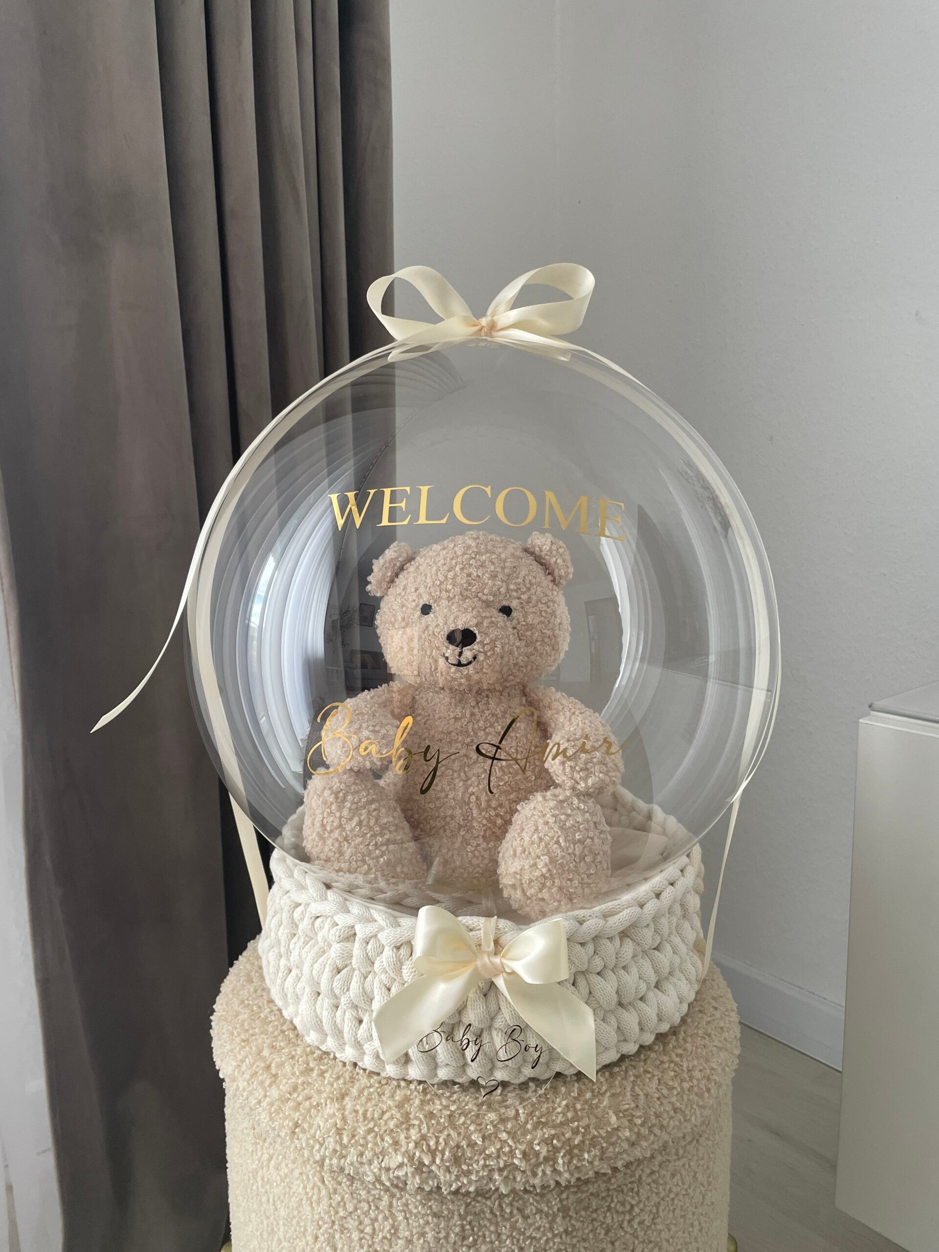 Kuscheltier "Teddy" mit Webkorb