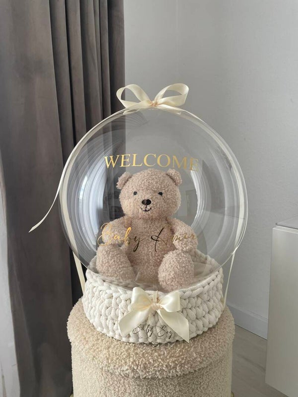 Kuscheltier "Teddy" mit Webkorb