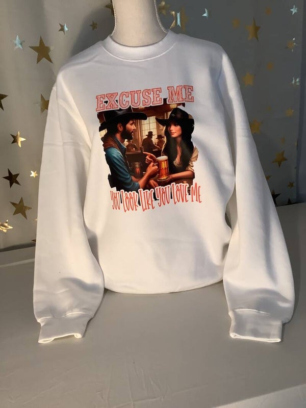 Hand printed sweatshirt “Excuse Me”