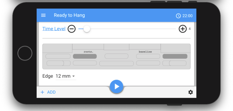 hangbird app, bouldering app, training for climbing, finger strength training, for climbing, and bouldering, baseline hangboard for climbing finger strength training,