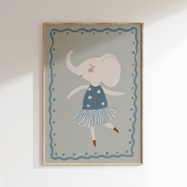 Kinderkamer print | Ballerina olifant