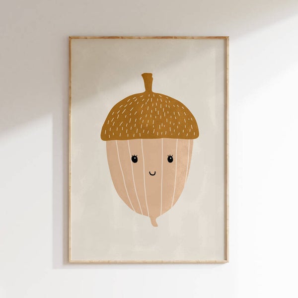 Kinderkamer print | Eikeltje - beige