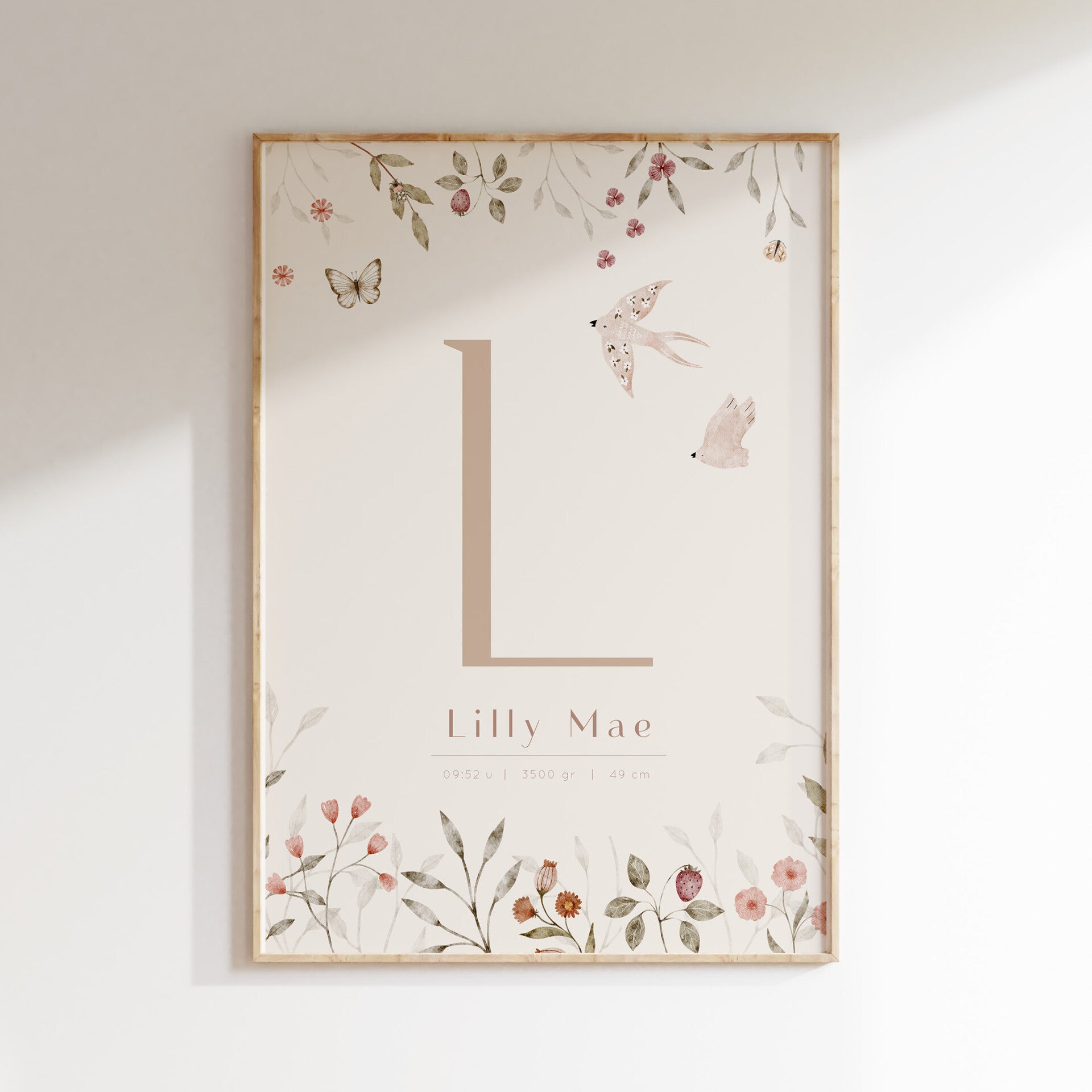 Geboorteposter Spring garden