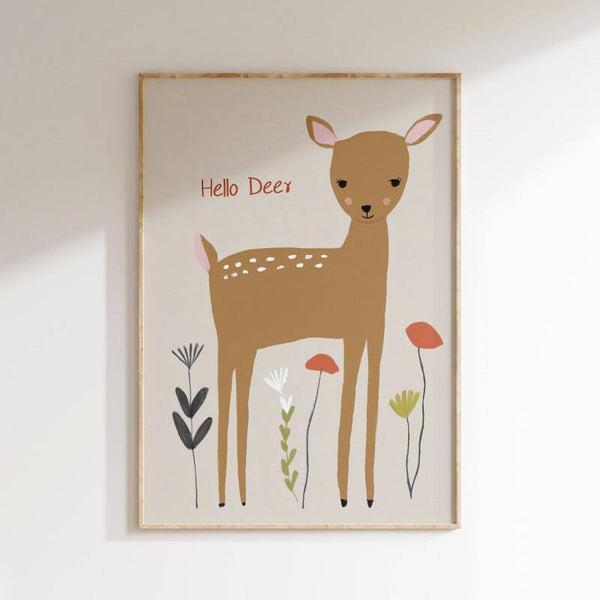 Kinderkamer print | Hello deer