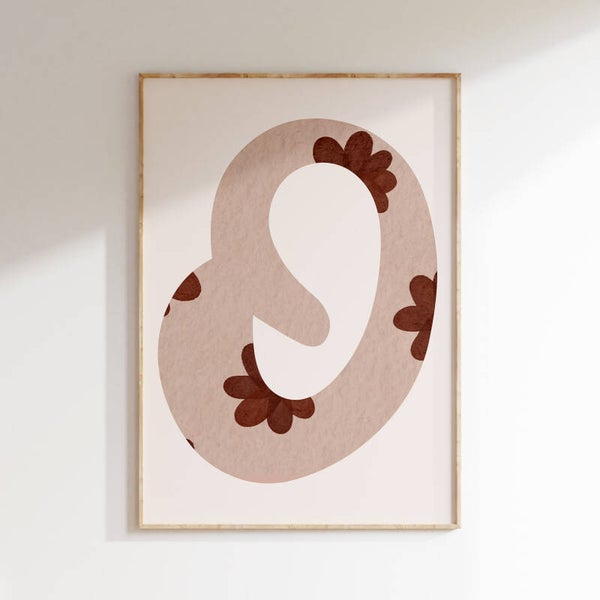 Letterposter retro | bloem