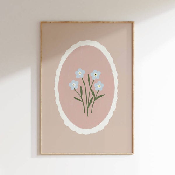 Kinderkamer print retro | Bloemetjes