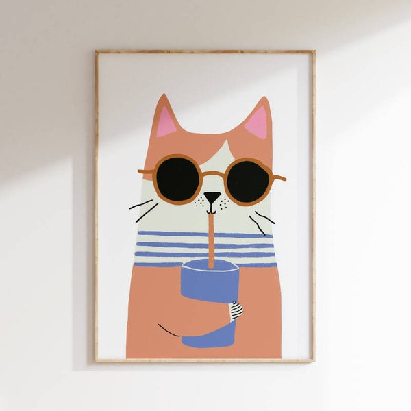Kinderkamer print | Lemonade cat