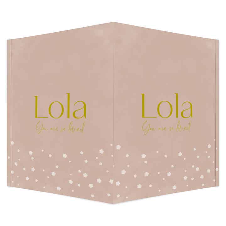 Geboortebord roze met kleine bloemen