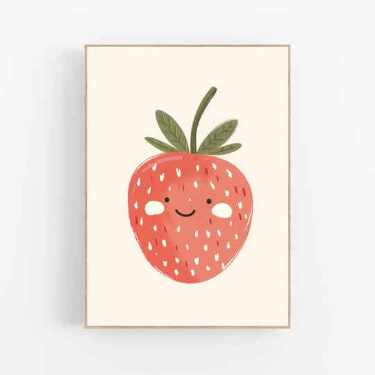 Kinderkamer print | Aardbei
