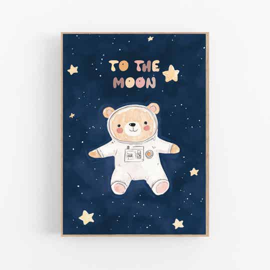 Kinderkamer print | Beertje in de ruimte